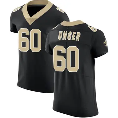 2018 New Orleans Saints Max Unger #60 Game Issued Black Jersey Benson Patch